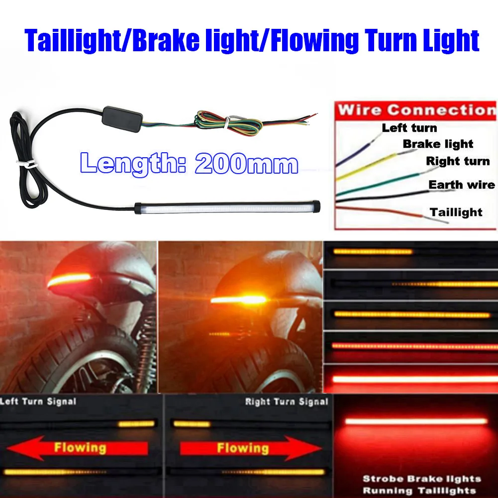 Tira LED trasera con luz de freno para motocicleta, 20 cm - imagen 5
