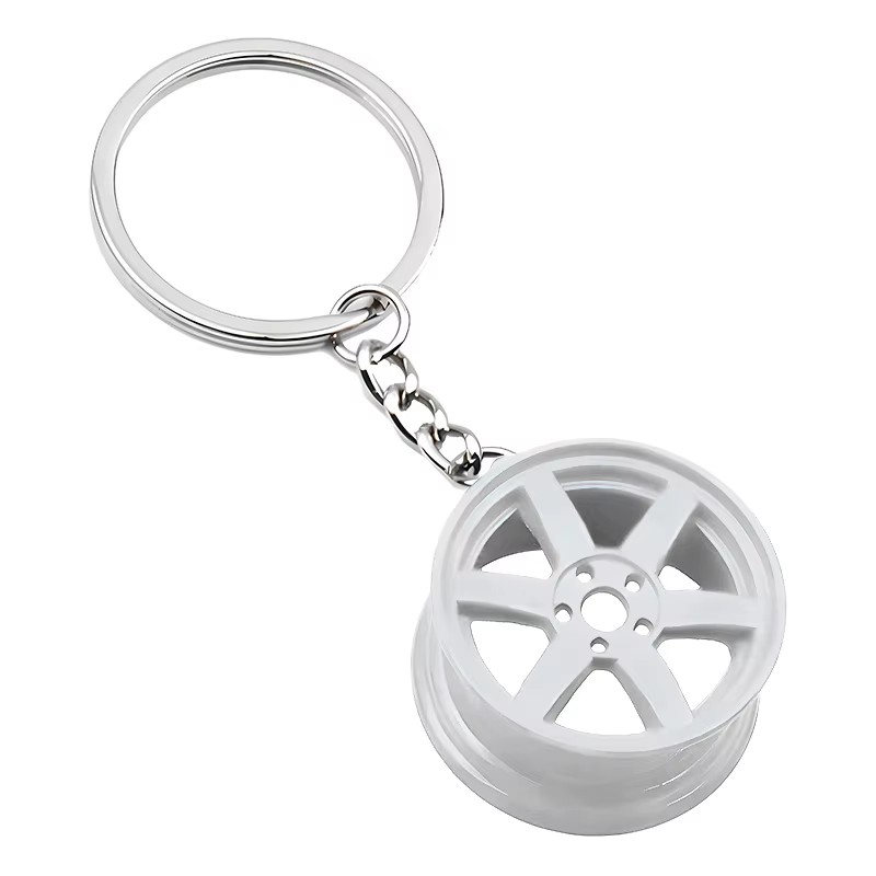 Llavero de aleación de zinc con diseño de llanta de neumático para coches - imagen 5