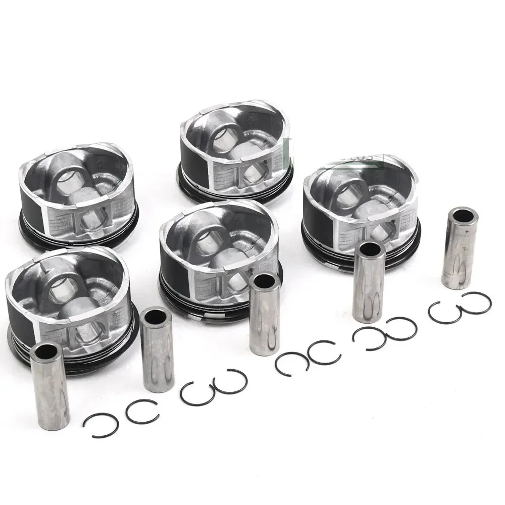 5x pistones de motor con juego de anillos aptos para 2,5 L T B5254T L5 Gas para Volvo S40 S60 S80 C30 C70 XC90 2.5T T5 30731508   STD Oversize 0,5 - imagen 3