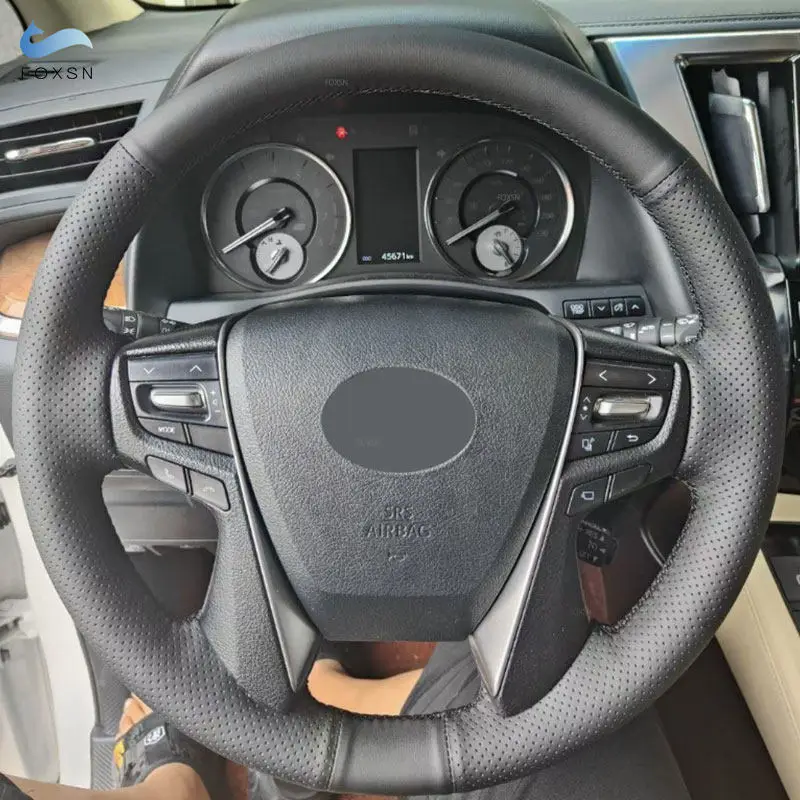 Funda de volante cuero cosida – Toyota Alphard Vellfire 30 2016-22