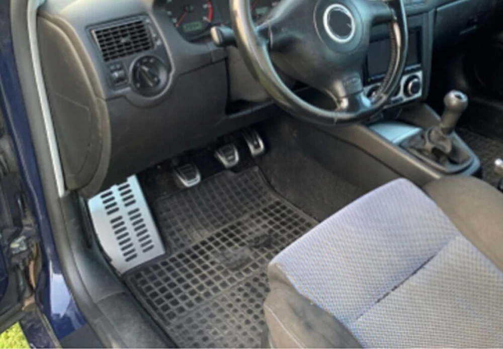 Pedales de coche plateados para vehículos Volkswagen, Audi y SEAT