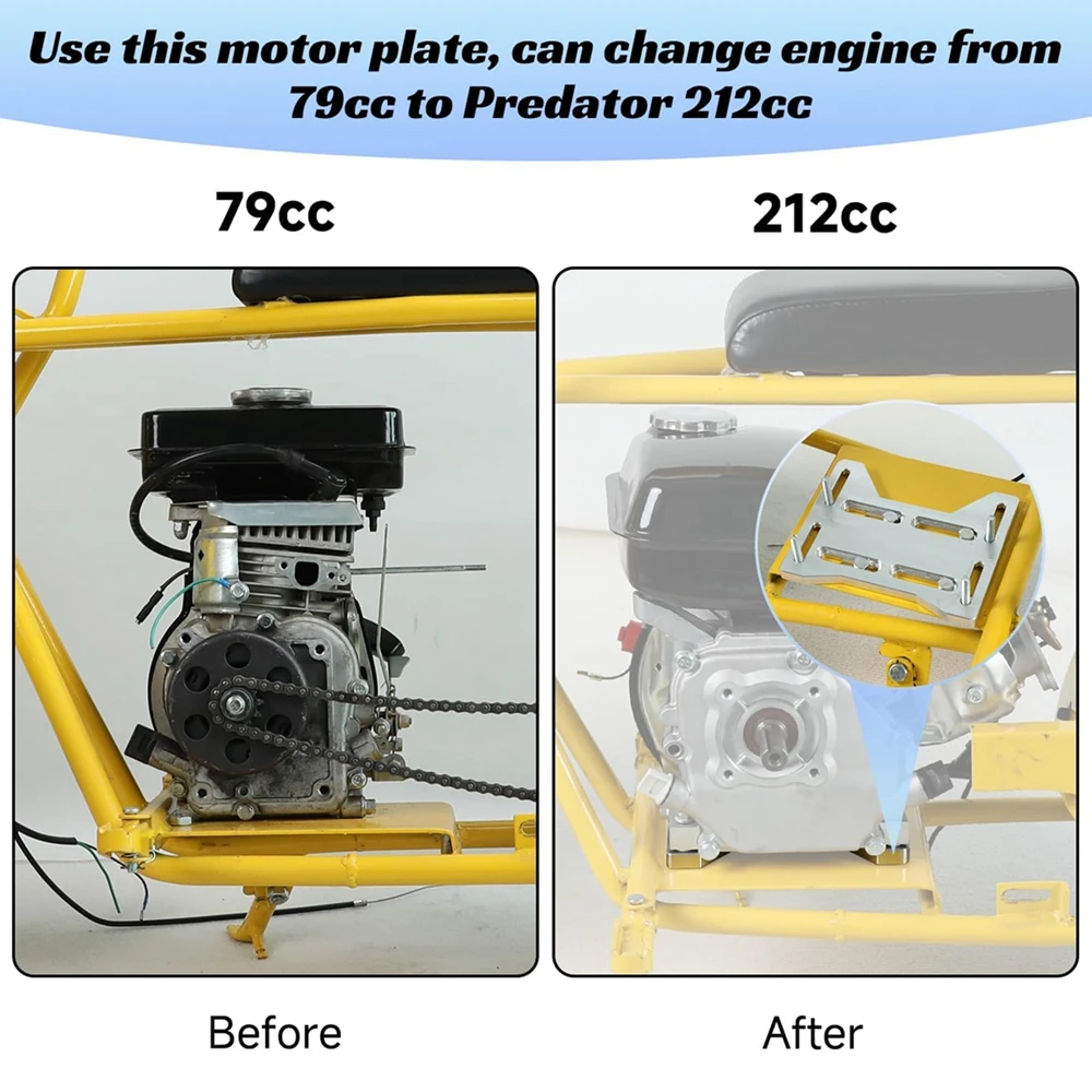 Placa soporte motor Predator 212cc para Go Kart Coleman 100 DB30 - imagen 4