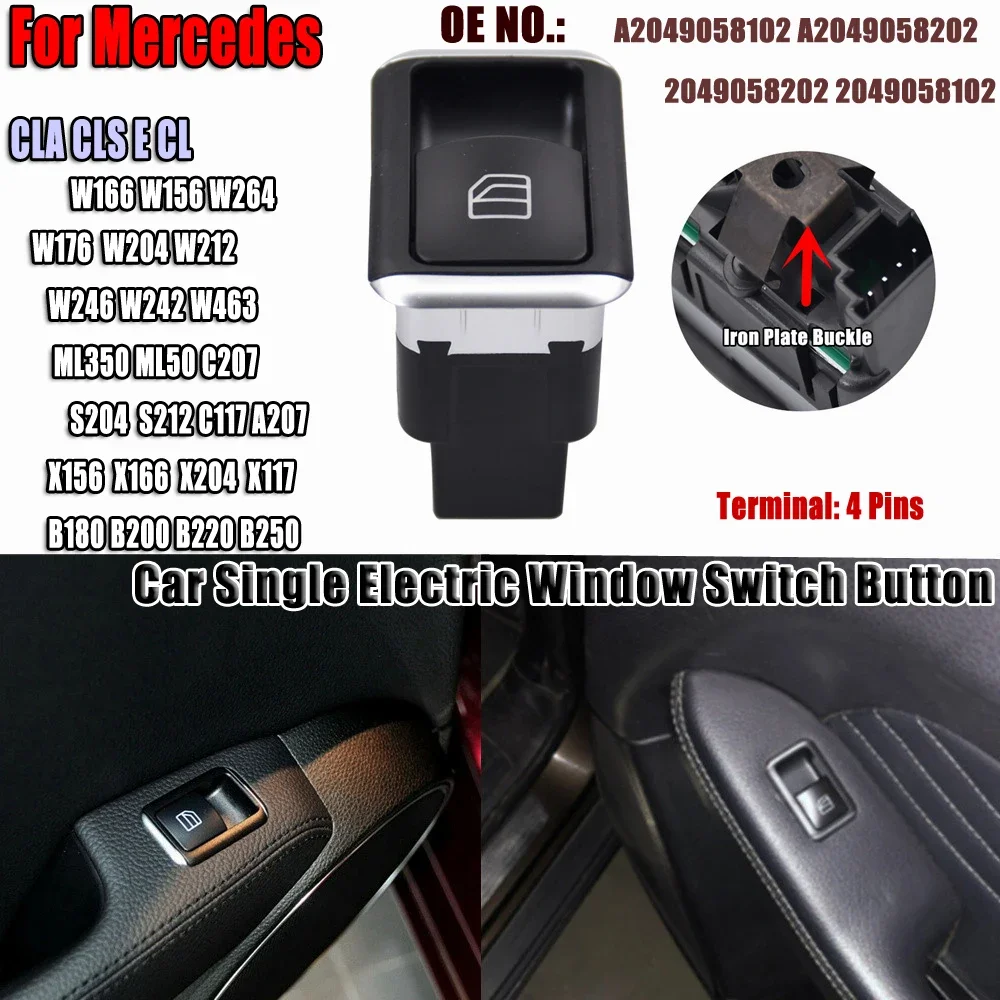 Botón de Interruptor de Ventana Eléctrica para Mercedes-Benz A2049058102