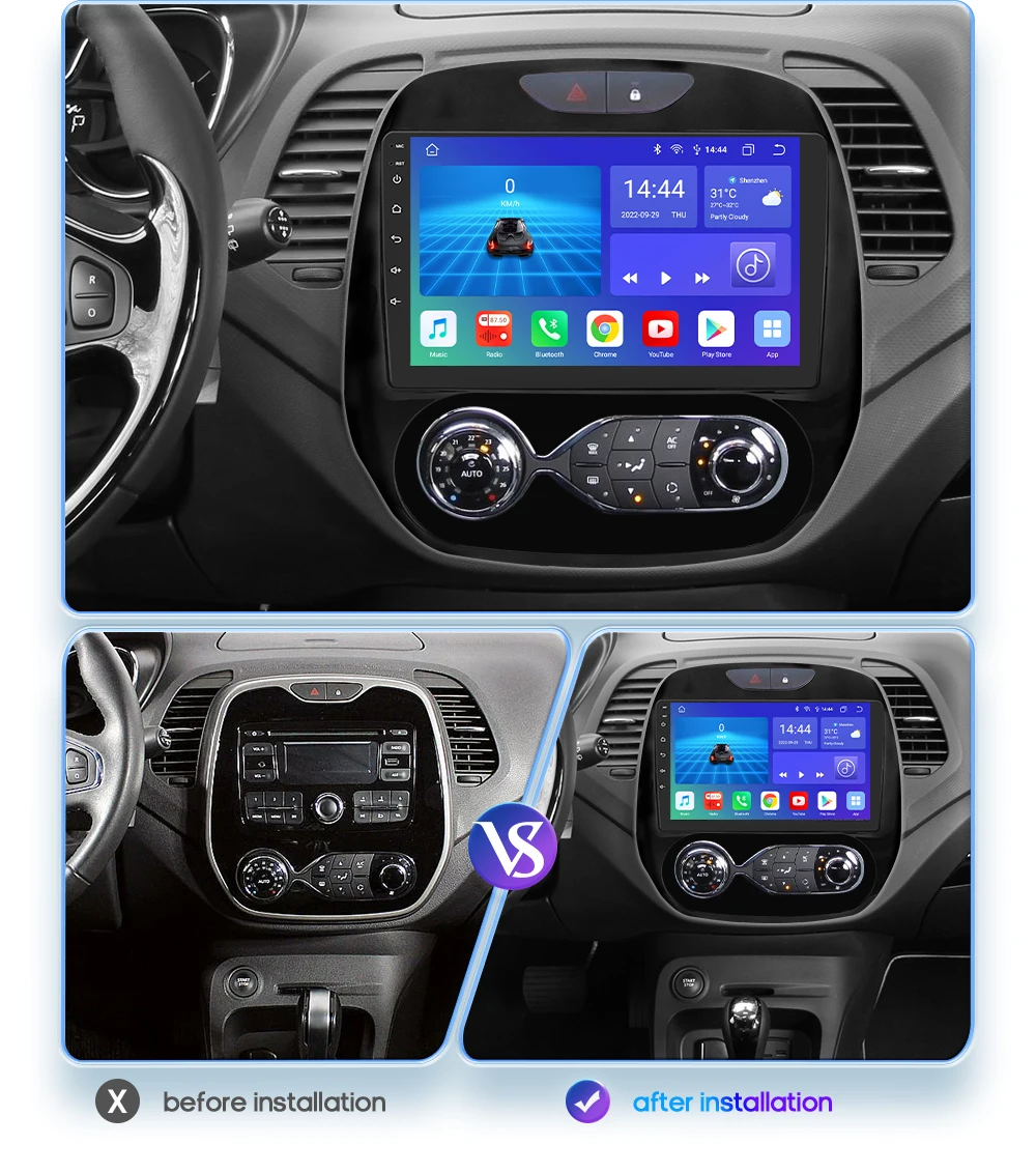 Radio Android 13 GPS 4G LTE CarPlay cámara–Renault Kaptur Captur 2019 - imagen 2
