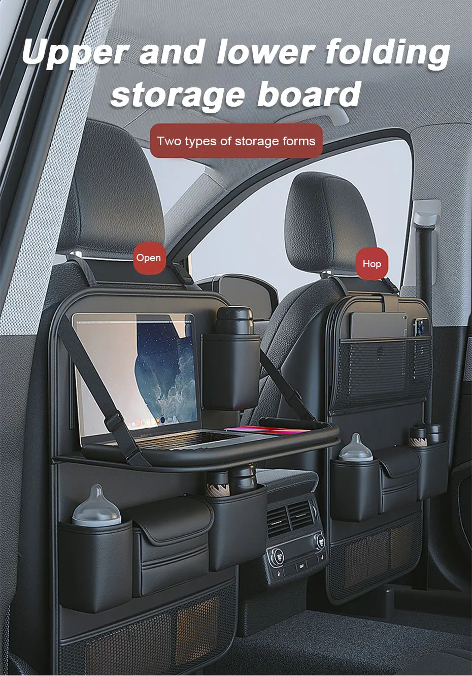 Organizador multifuncional para asiento trasero de coche