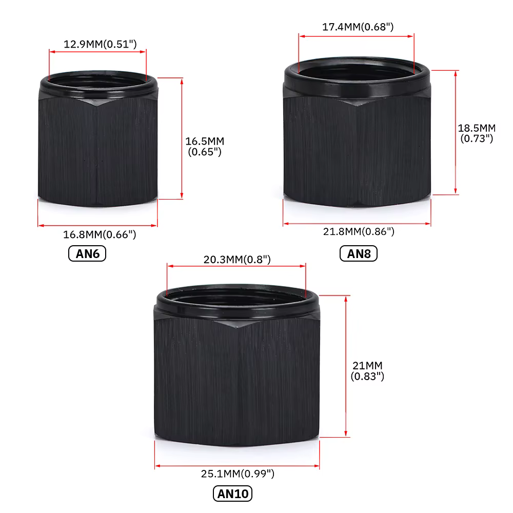 Racor de aluminio AN6/AN8/AN10 hembra abocardado - imagen 3