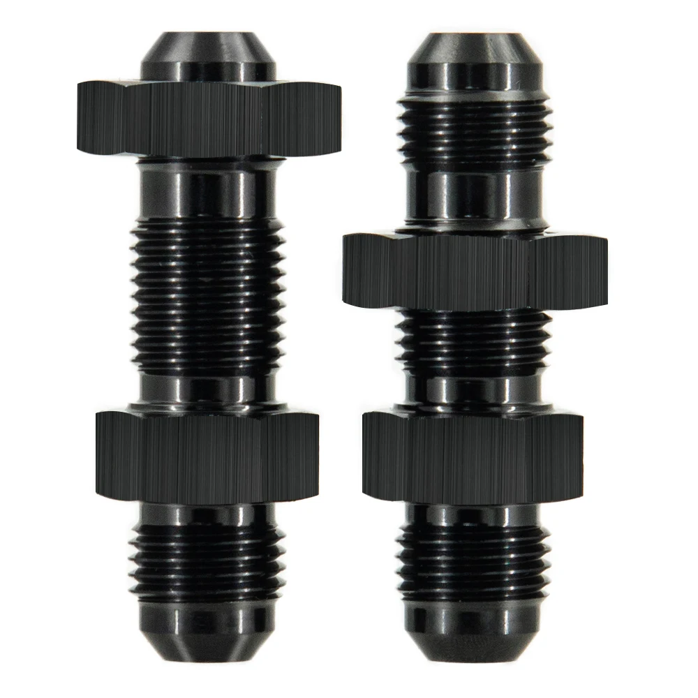 0 grados 90 grados AN6 AN8 AN10 mamparo adaptador de unión de ajuste acampanado 6AN 8AN 10AN accesorio para Tab Rr Wirewall aluminio negro - imagen 3