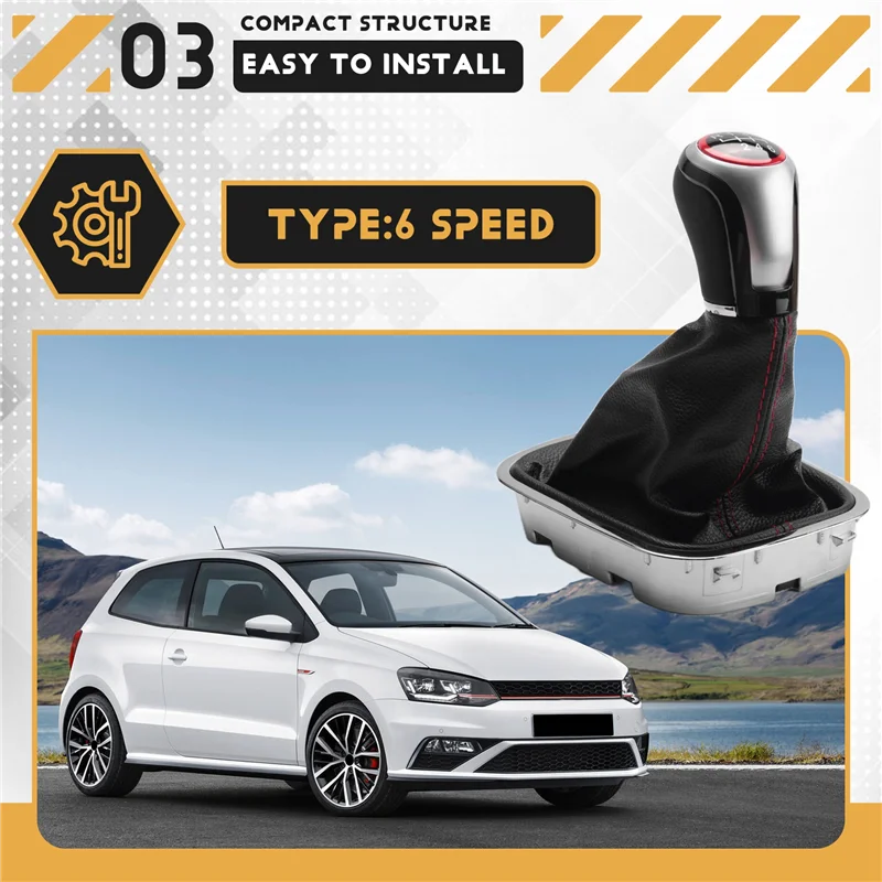 Pomo de cambio de 6 velocidades con fuelle para VW Polo 6R/6C - imagen 4