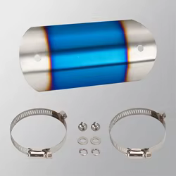 Protector térmico para tubo de escape de moto con abrazaderas
