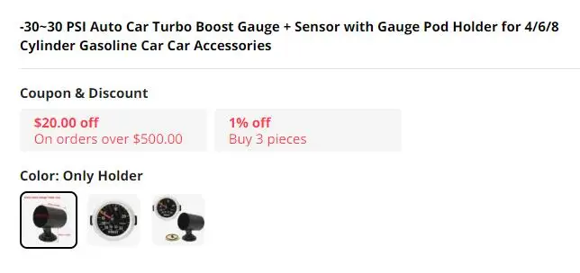 Medidor de turbo para coche instalado en tablero