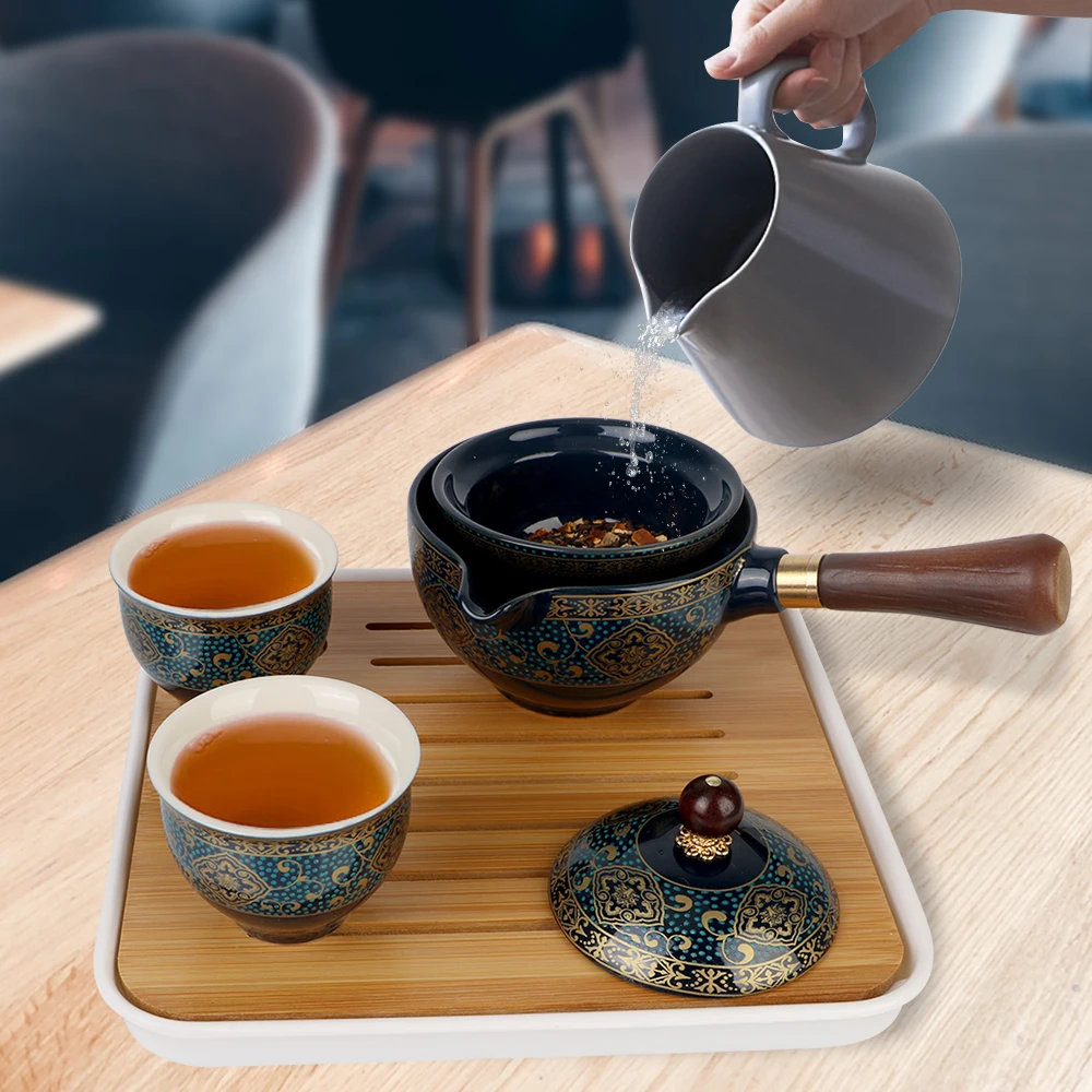 Tetera giratoria 360° con infusor de porcelana para té Gongfu - imagen 2