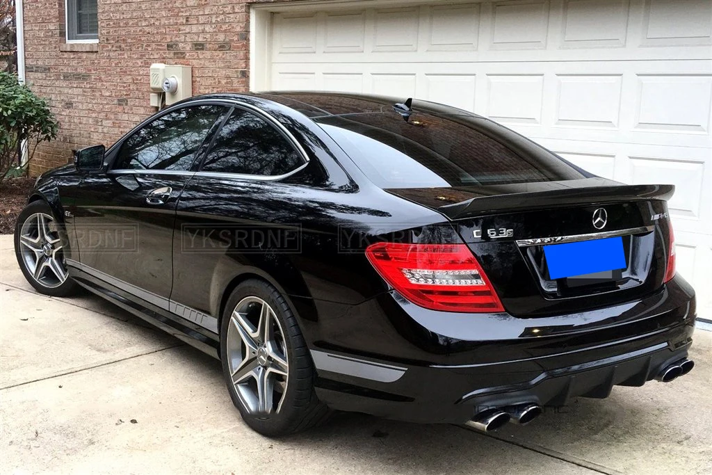 Alerón trasero estilo AMG de 2 puertas/4 puertas W204 para mercedes-benz Clase C 2008-2014 parachoques trasero de fibra de carbono labio Ducktail - imagen 4