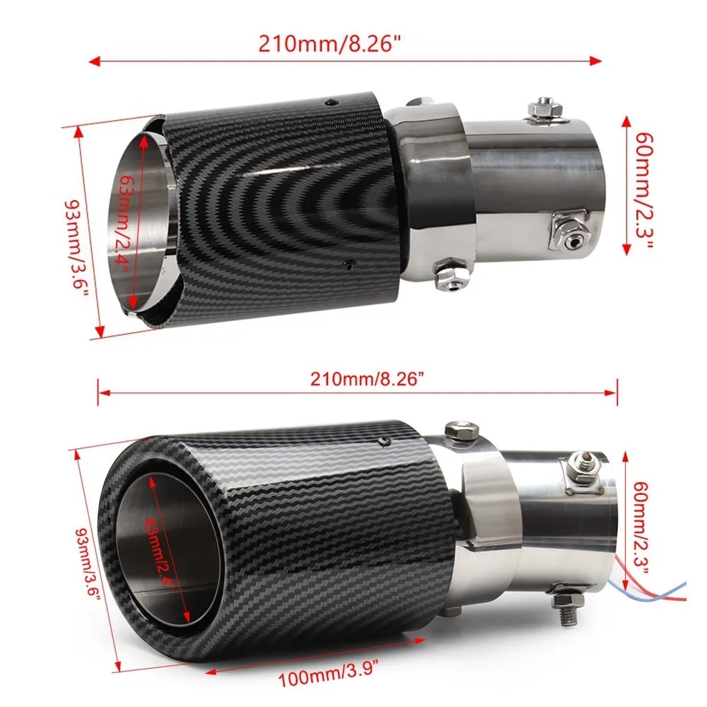 Silenciador de escape universal LED con salida recta roja/azul - imagen 2
