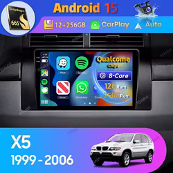 Radio multimedia Android 15 para BMW X5 E53 1999-2006 con CarPlay