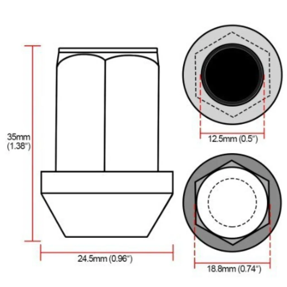 Tuercas cubo rueda ligeras 7075 M12x1.25 M12x1.5 M14x1.5 Hex 19mm - imagen 2