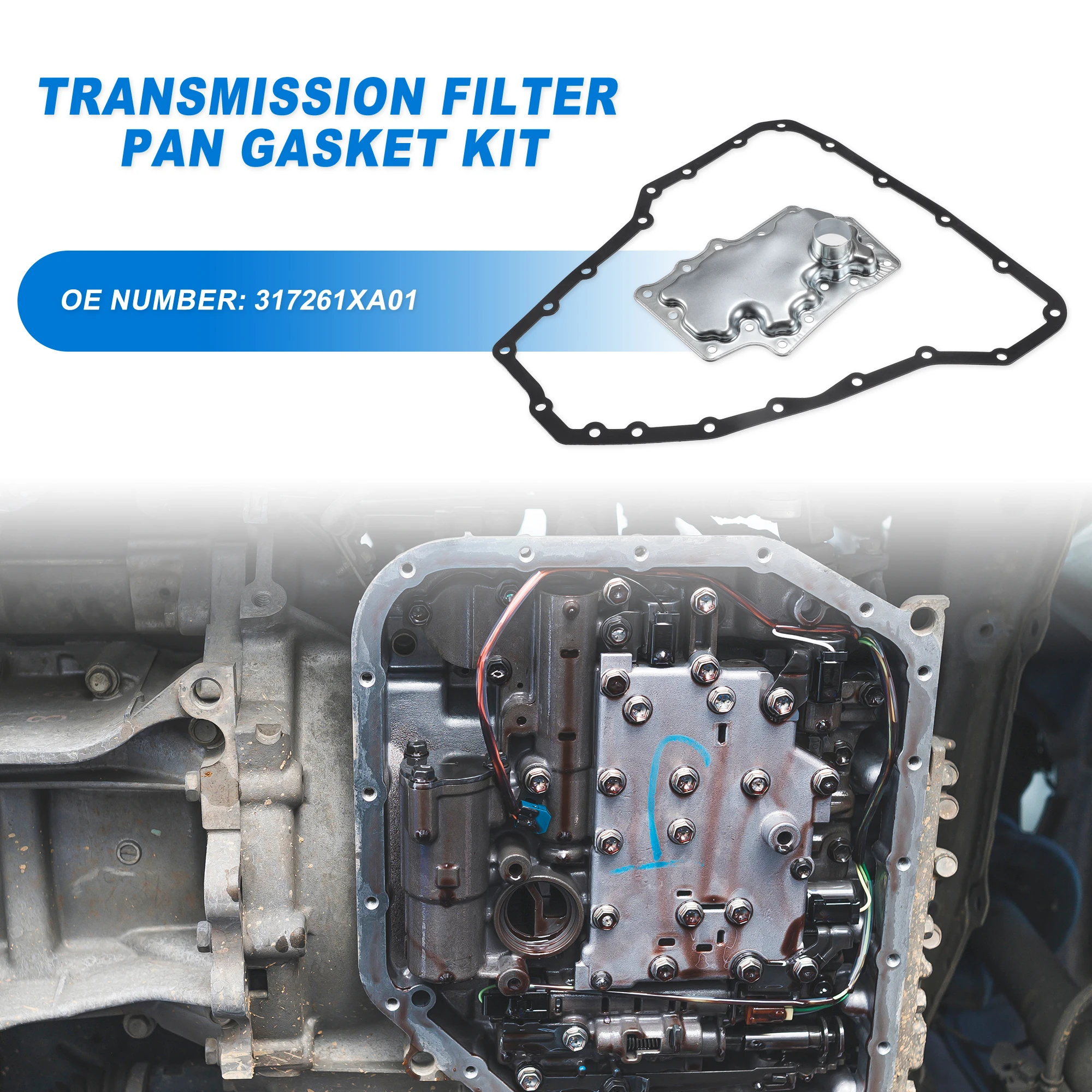 UXCELL JF010E Filtro de transmisión automática CVT Filtro enfriador de aceite Kit de juntas de cárter de aceite para Nissan Murano 2003-2007 317261 XA01