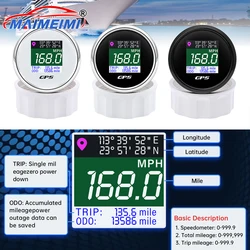 Velocímetro GPS TFT 12/24 V con odómetro para coche y barco