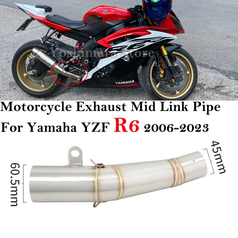 Escape Yamaha YZF-R6 (2006-2023) con tubo intermedio modificado 60 mm