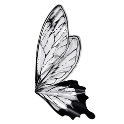 Papel regalo impermeable forma mariposa para ramo flores blanco y negro