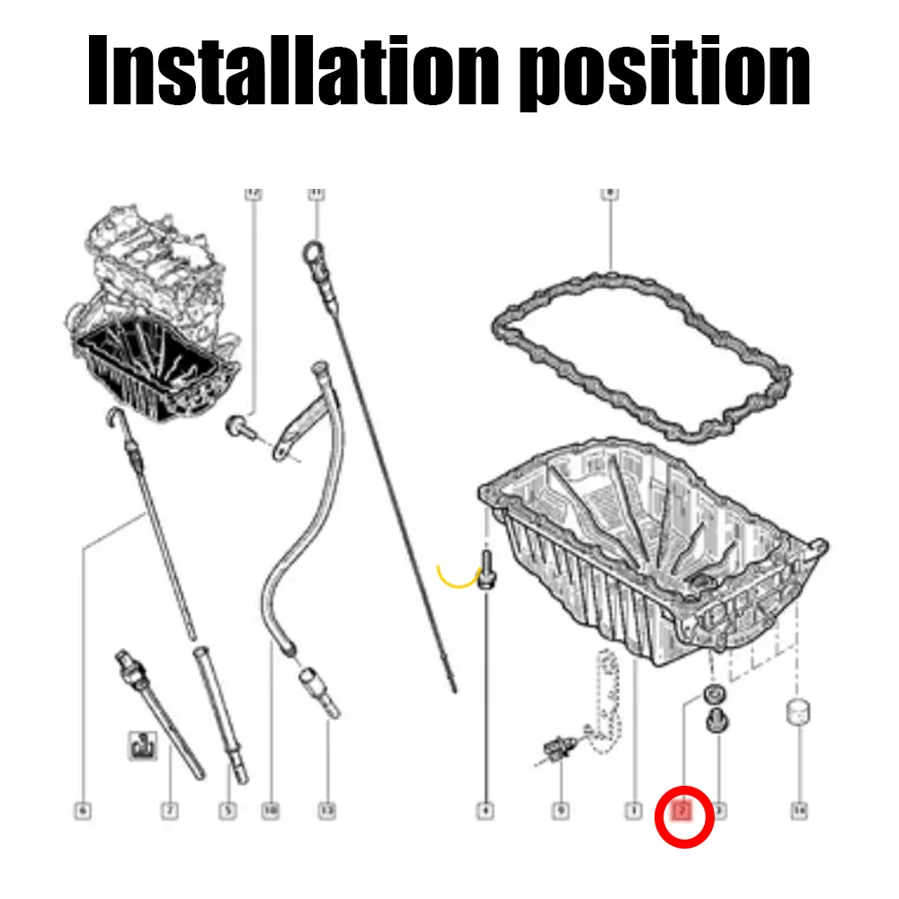 110265505 R 2 uds tapón de drenaje de cárter de aceite de coche juntas de sellado anillos arandela para Renault Clio Duster Espace Fluence Logan Scenic Pulse - imagen 2