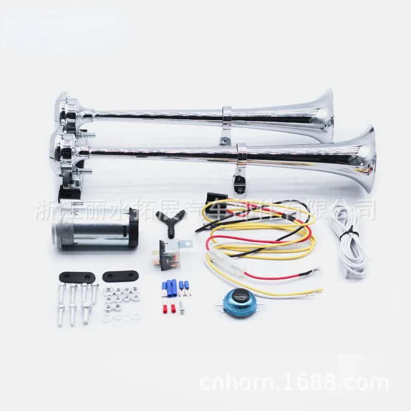 Bocina de aire doble tubo 12/24 V para camión - imagen 3
