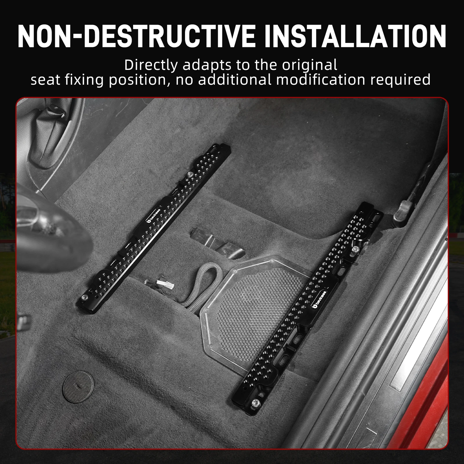 Adaptador deslizante BEVINSEE para montaje en suelo BMW E90 E92 - imagen 3