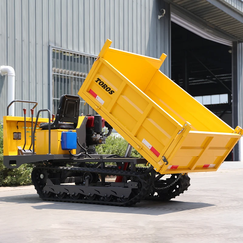 Mini dump truck sobre orugas diesel 1,5 t – portador con volcado para carga - imagen 4
