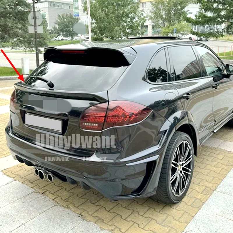 Alerón de techo de labio de maletero de ala trasera de fibra de carbono Real para Porsche Cayenne 958 2011 2012 2013 2014 año - imagen 3