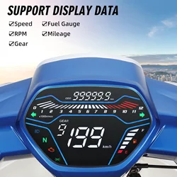 Velocímetro LED digital universal para motocicleta con odómetro