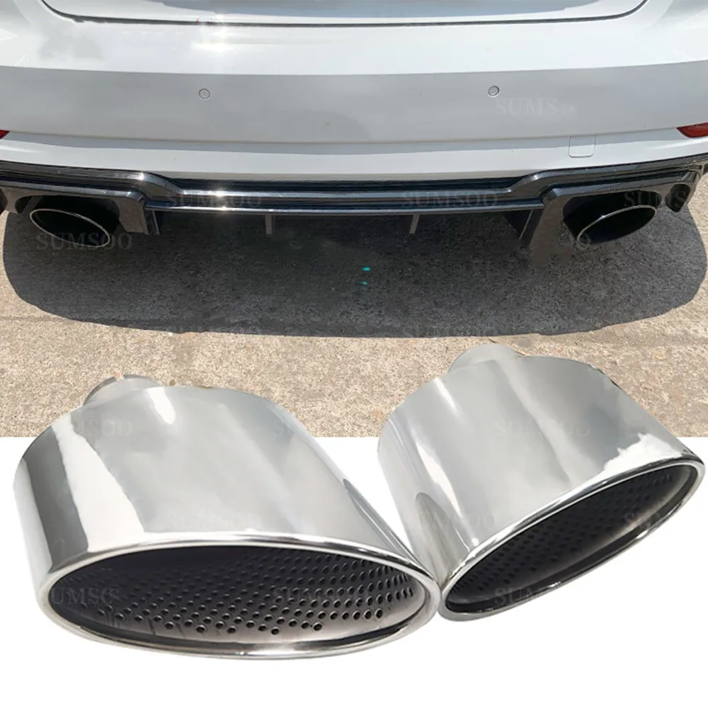 Puntas de escape de acero inoxidable para Audi A4 A5 A6 A7 RS