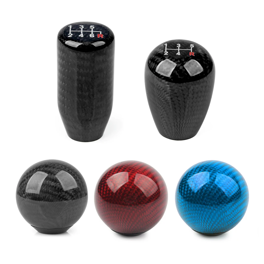 Perilla de cambio JDM universal de fibra de carbono 5/6 velocidades