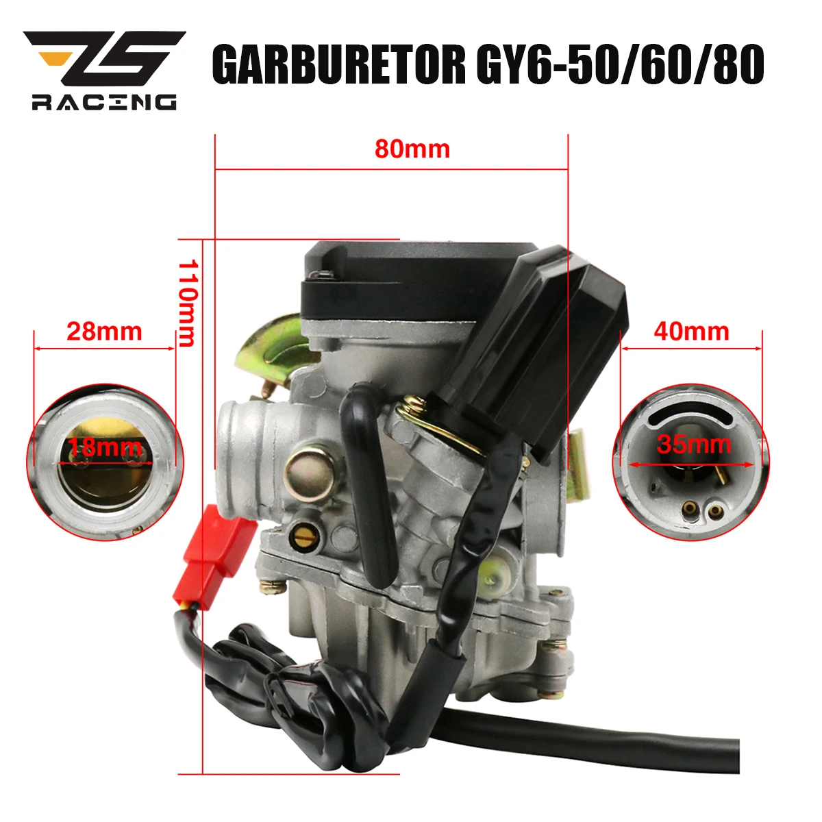 Carburador ZS GY6 para motor 139QMA en scooter ATV