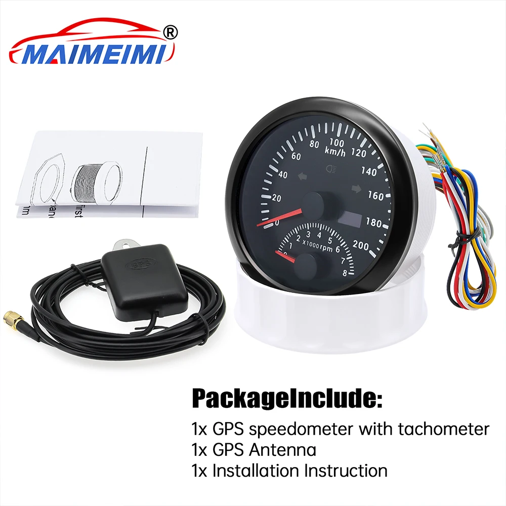 Velocímetro GPS digital 85mm con tacómetro y retroiluminación roja
