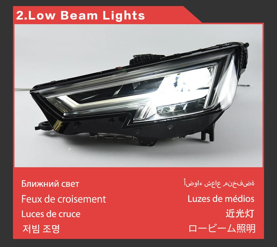 Faros LED Sewiyolin para Audi A4 B9 S4 RS4 2017-2019 con DRL - imagen 5