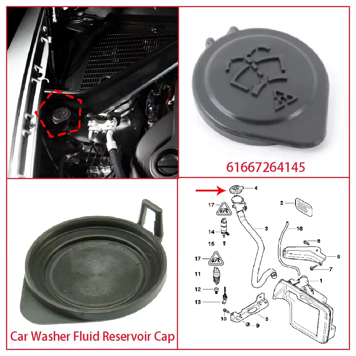 Tapa depósito limpiaparabrisas BMW E21, E28, E30, E32, E34 y E39 - imagen 5