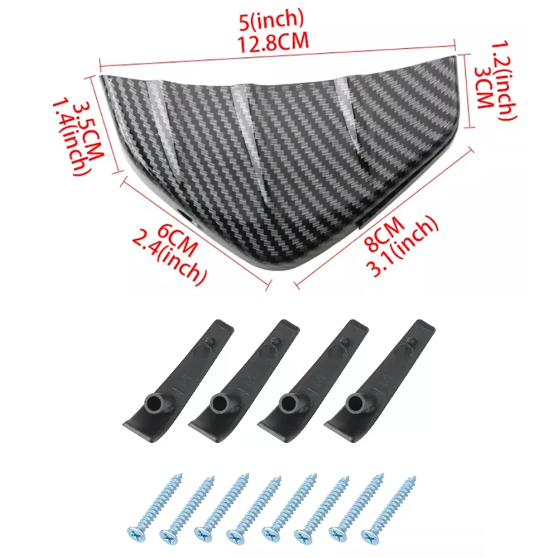Difusor trasero universal ABS efecto carbono negro y rojo - imagen 5
