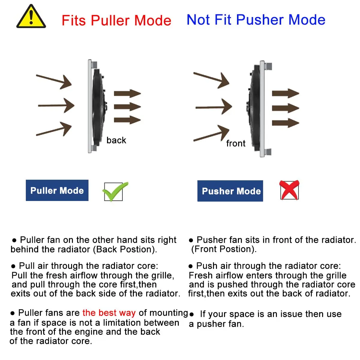 7/9/10/12/14/16 pulgadas 12V 80W 2100RPM Universal coche aire acondicionado ventilador de refrigeración hoja Kit de montaje fresco negro - imagen 5