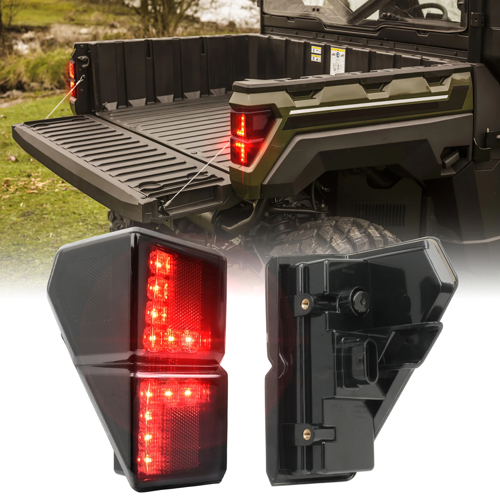 Pilotos traseros LED Polaris Ranger Crew XP 1000 stop e intermitente
