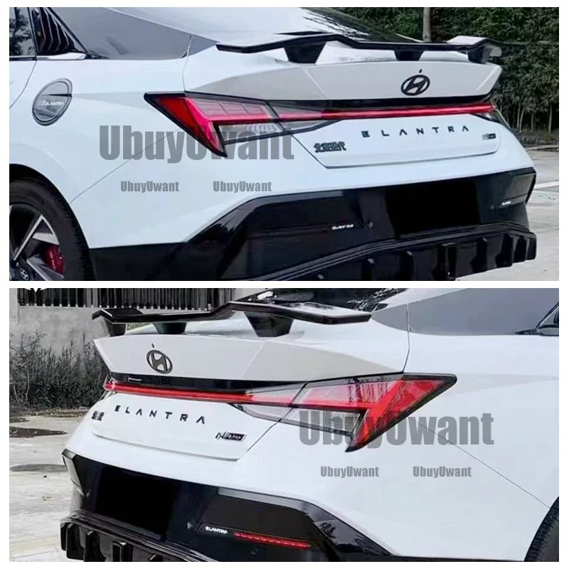 Para Hyundai Elantra Avante CN7 2020 2021 2022 2023 2024 + alerón trasero de coche alerón trasero de plástico ABS para maletero de coche - imagen 2