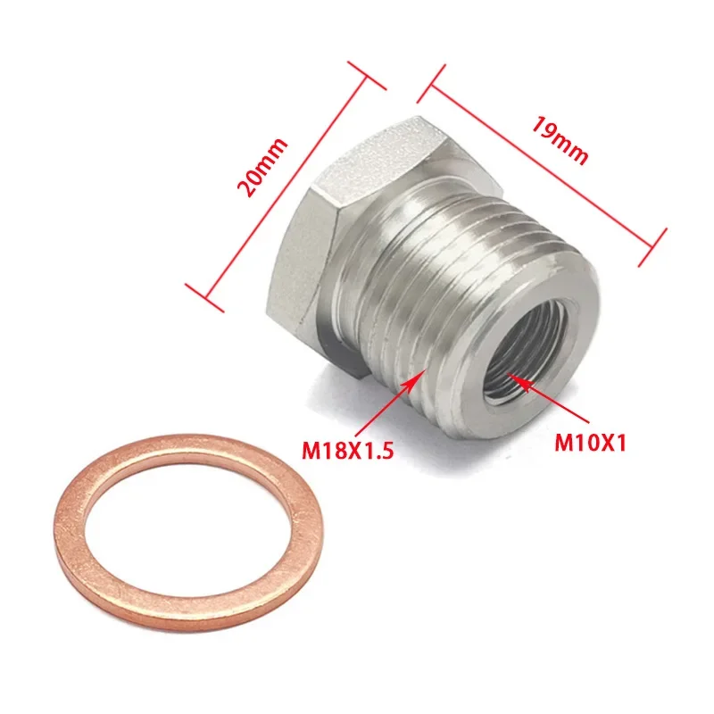 Adaptador espaciador sonda lambda M18x1.5 a M10x1.0 - imagen 3