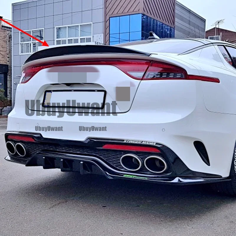 Uso para KIA K8 Stinger Spoiler Real brillante fibra de carbono ala trasera estilo R accesorios deportivos Kit de carrocería Stinger alerón trasero 14-19 - imagen 4