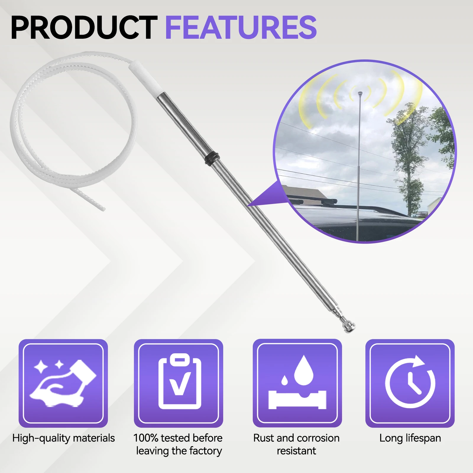 86337-60151 Cable de Radio de antena de mástil aéreo eléctrico de coche para Land Cruiser LX470 1998-2007 Power AM FM