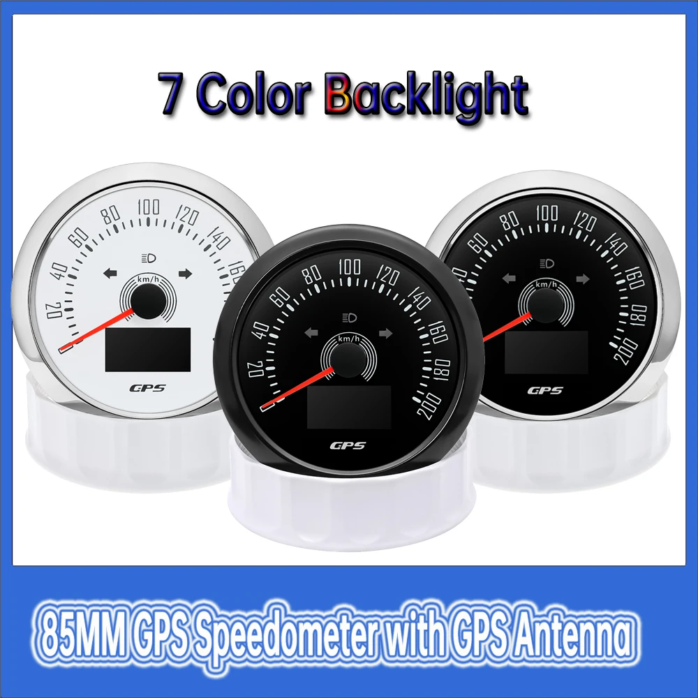 Velocímetro GPS para coche y camión con retroiluminación de 7 colores