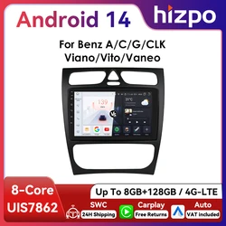 Hizpo Radio GPS Android 2Din para Mercedes Clase C CLK W203 W209