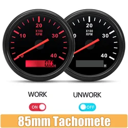 Tacómetro digital 85mm retroiluminación roja M16/M18 universal coche/barco