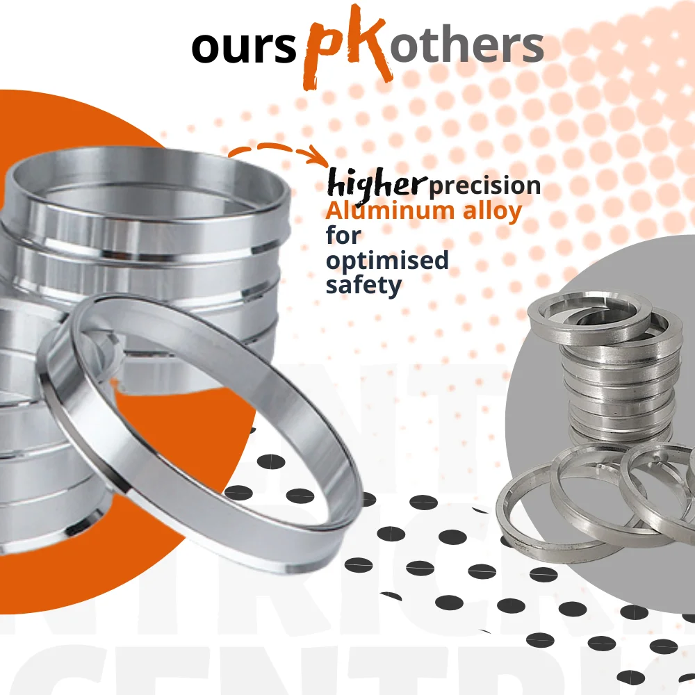 Anillos centrales de buje 100.1-67.1 Anillo de cubo central de rueda Espaciador de orificio Aleación de aluminio Cantidad (4) - imagen 3