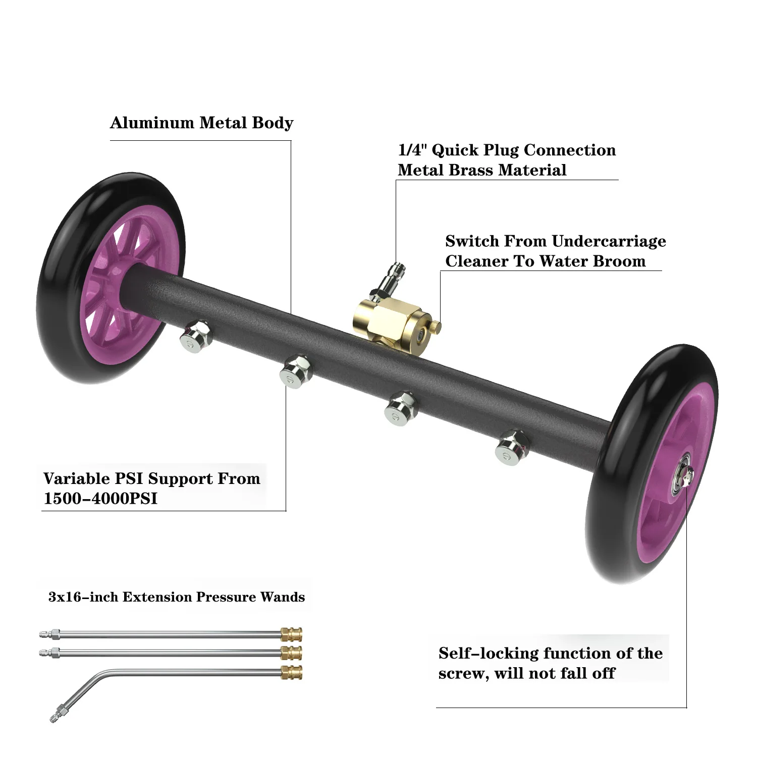 Cepillo Alta Presión para Coche y Carretera con Varilla Extensión - imagen 3