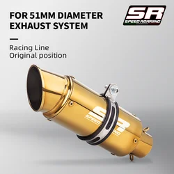 Silenciador escape universal 51mm para moto