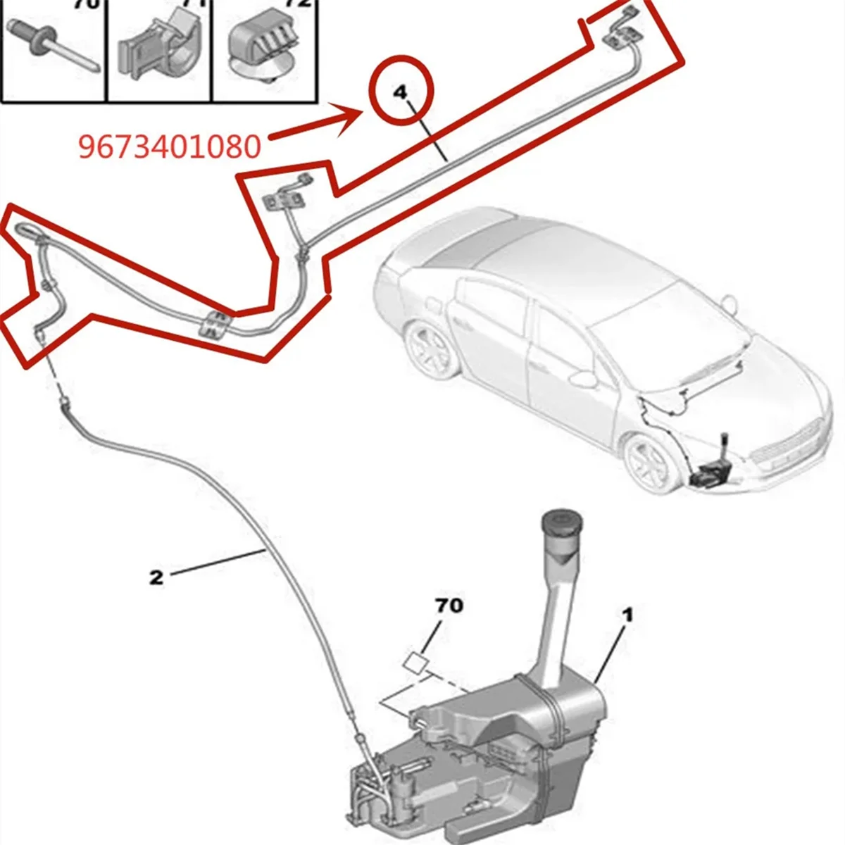 Peugeot 508 6438ET boquilla limpiaparabrisas delantera