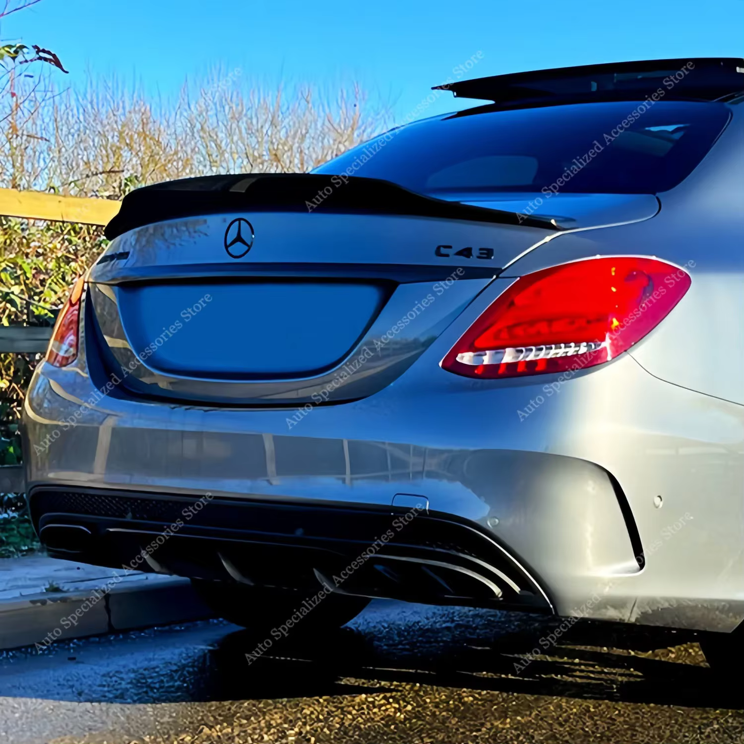 Alerón estilo PSM negro brillante para Mercedes Clase C 2014-2021 - imagen 2